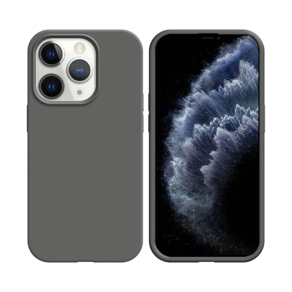 Coque Silicone Compatible pour Apple iPhone 11 Pro Max Gris Foncé