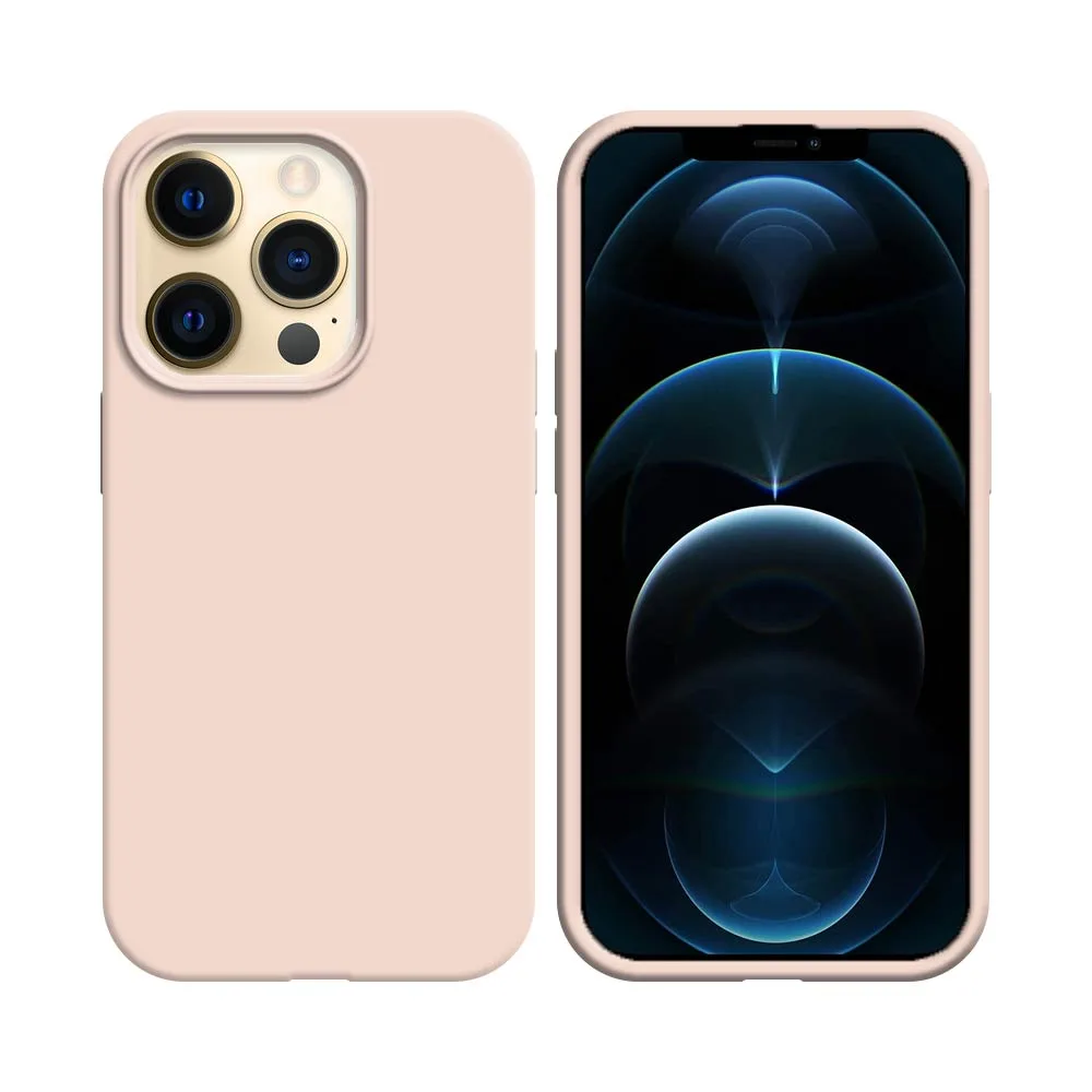 Coque Silicone Compatible pour Apple iPhone 12 & 12 Pro Rose Gold