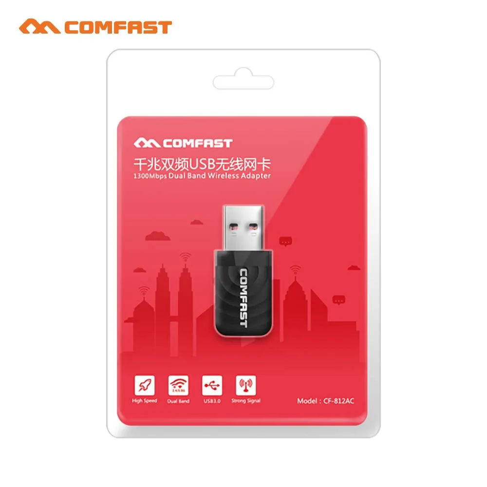 Clé Wifi Comfast V2 1300Mbps Noir — vue 2