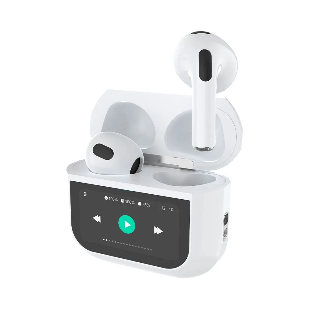 Écouteurs Bluetooth Apro-02 avec Écran Tactile (BT 5.3) Blanc