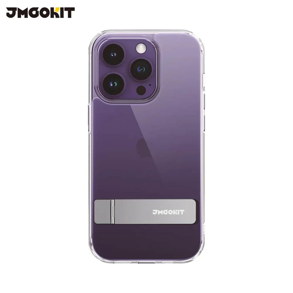 Coque de Protection Metal Bracket JMGOKIT pour Apple iPhone 16 Pro Max Transparent