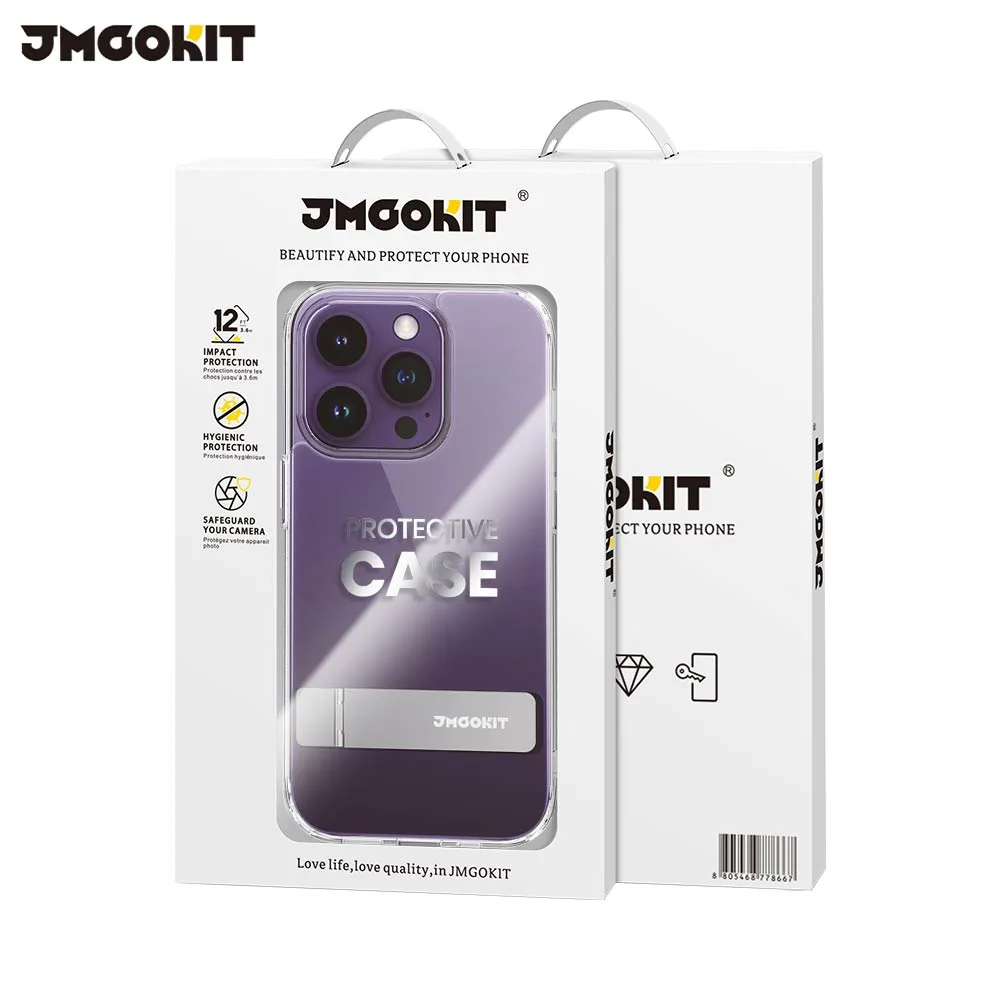 Coque de Protection Metal Bracket JMGOKIT pour Apple iPhone 16 Pro Transparent
