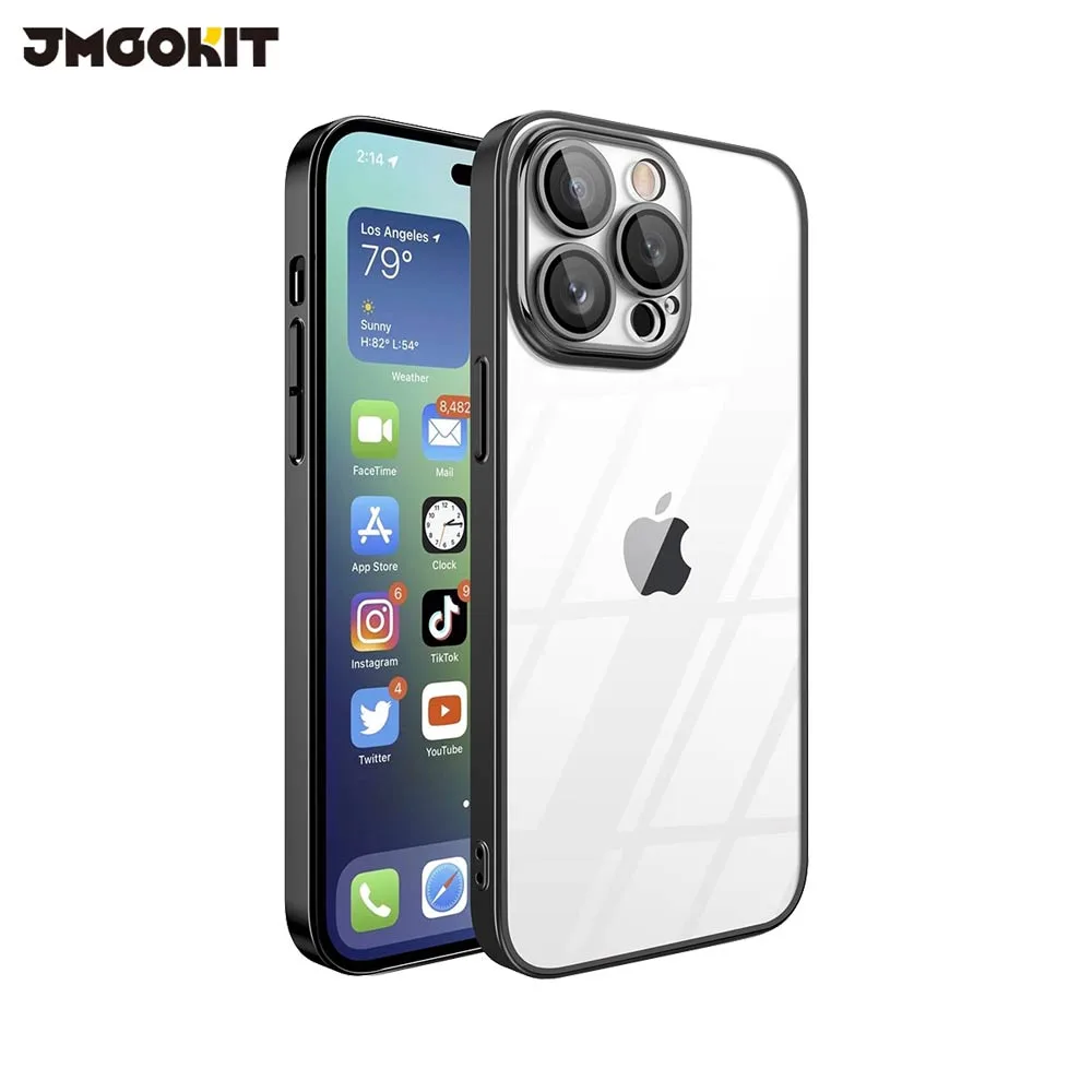 Coque de Protection Crystal Glass JMGOKIT pour Apple iPhone 16 Pro Max Noir