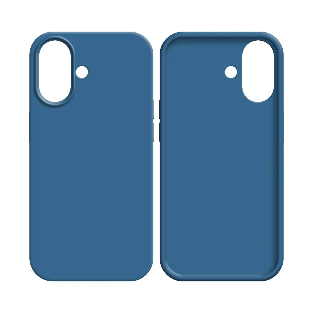 Coque Silicone Compatible pour Apple iPhone 16 Plus Bleu Marine