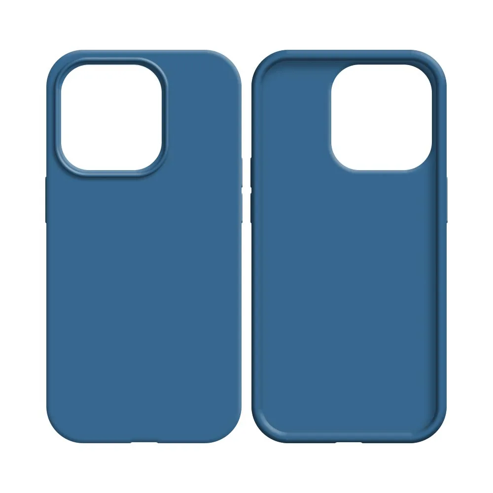 Coque Silicone Compatible pour Apple iPhone 16 Pro Bleu Marine