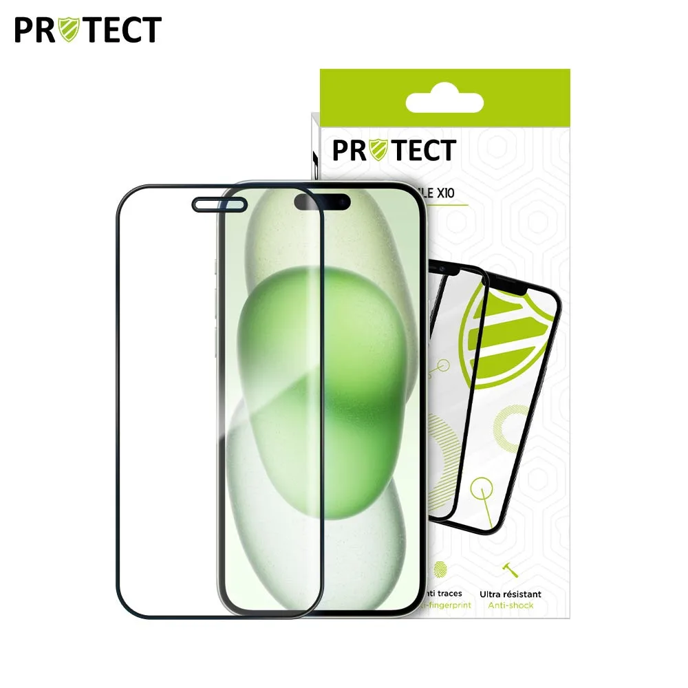 Pack Verre Trempé Intégral PROTECT pour Apple iPhone 15 x10 Noir