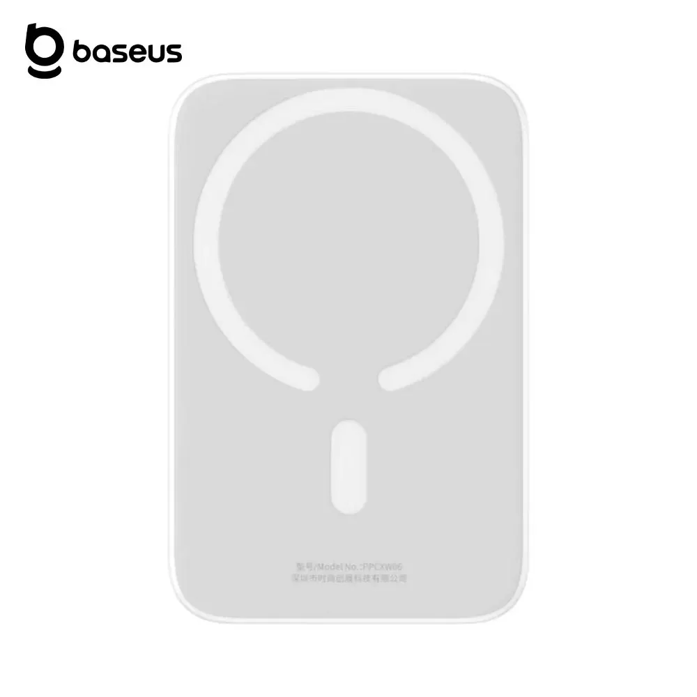 Batterie Externe Power Bank Sans Fil Magnétique Baseus PPCXW06 6000mAh 20W (avec Câble Type-C vers Type-C) PPCX020002 Blanc — vue 2
