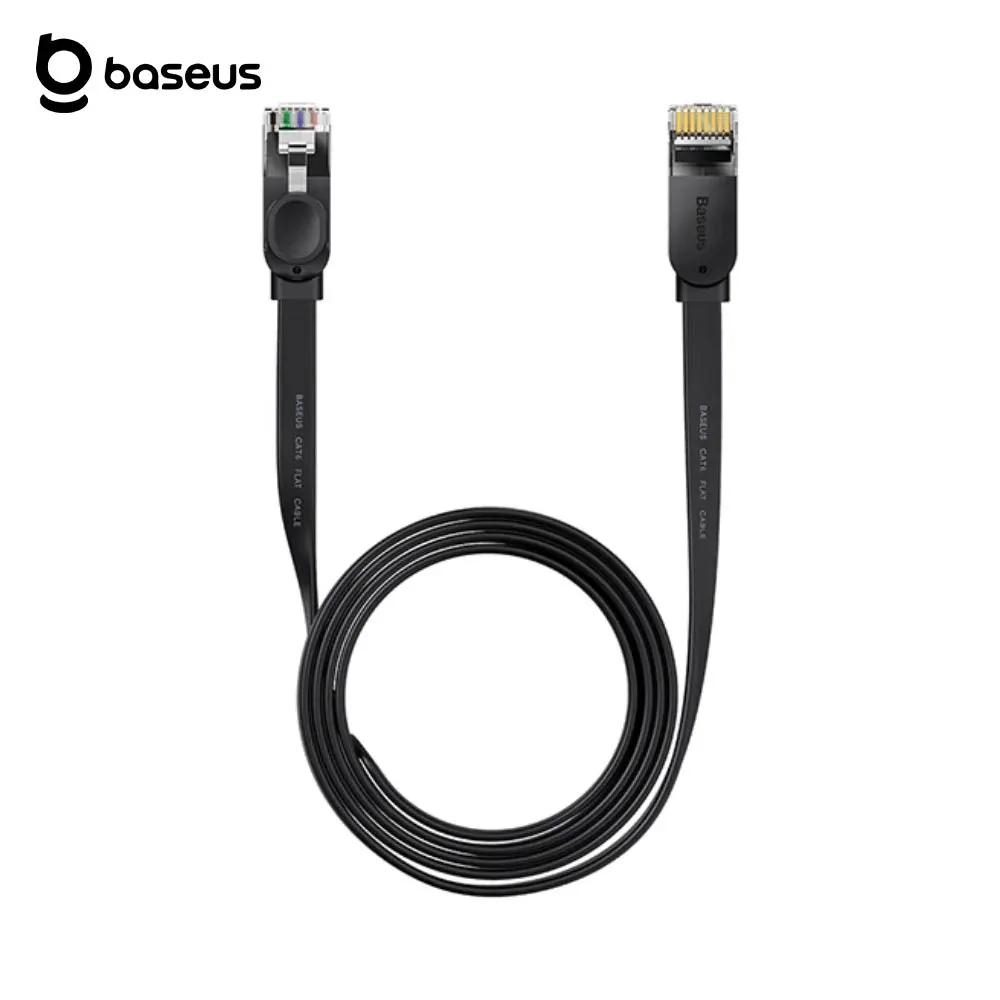 Câble Ethernet RJ45 Baseus Plat (1m) Cat 6 1000Mbps 250MHz Noir