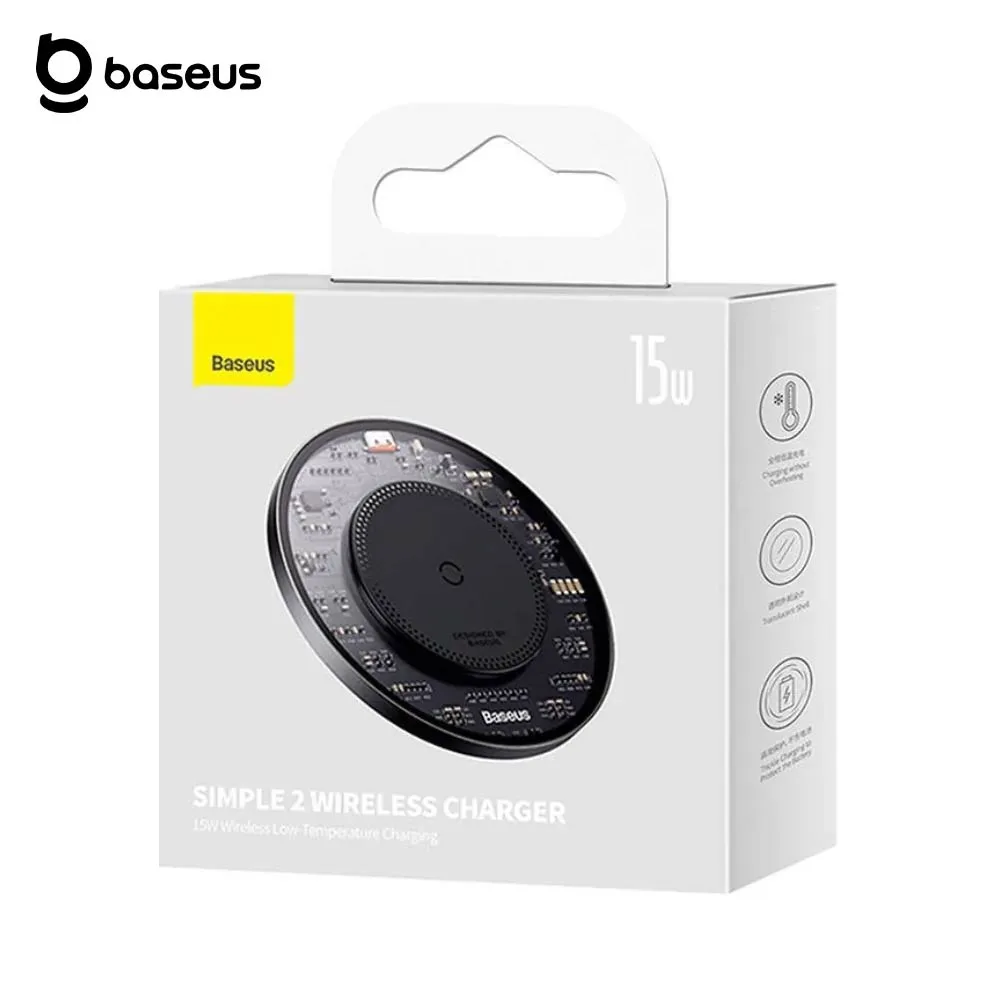 Chargeur à Induction Baseus CCJJ050001 15W (avec Câble Type-C vers Type-C) Noir — vue 3