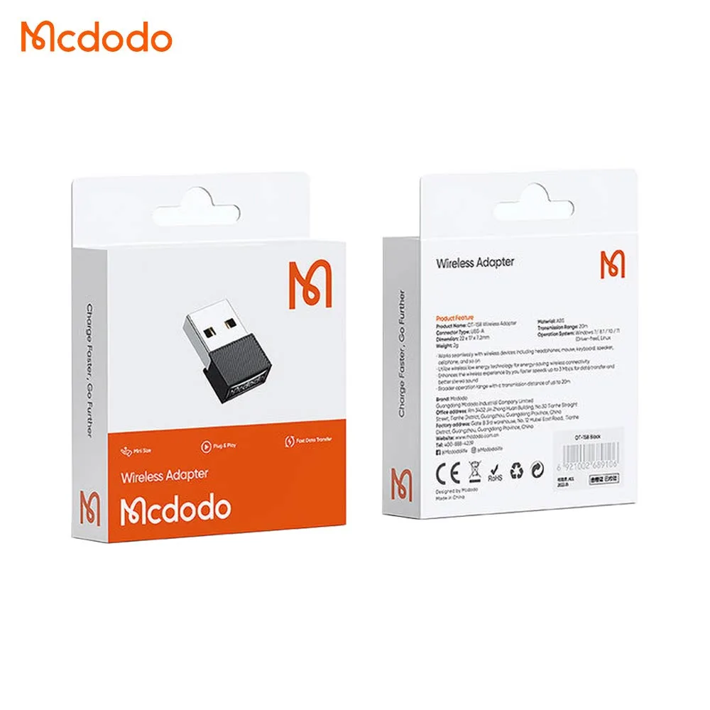 Clé Bluetooth Mcdodo BT 5.1 Noir — vue 3