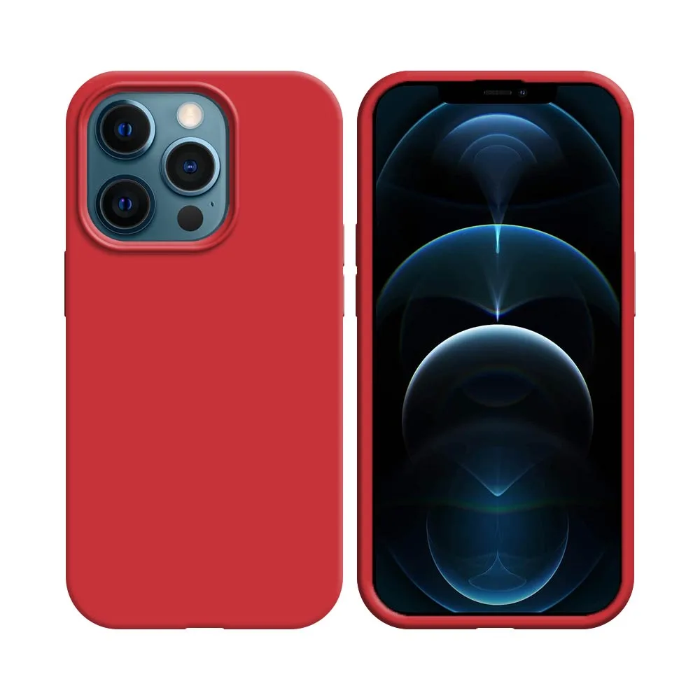 Coque Silicone Compatible pour Apple iPhone 12 Pro Max Rouge