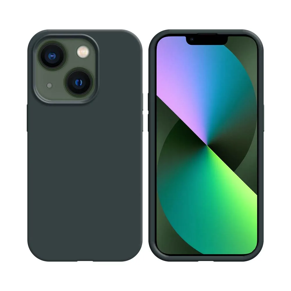 Coque Silicone Compatible pour Apple iPhone 13 Noir