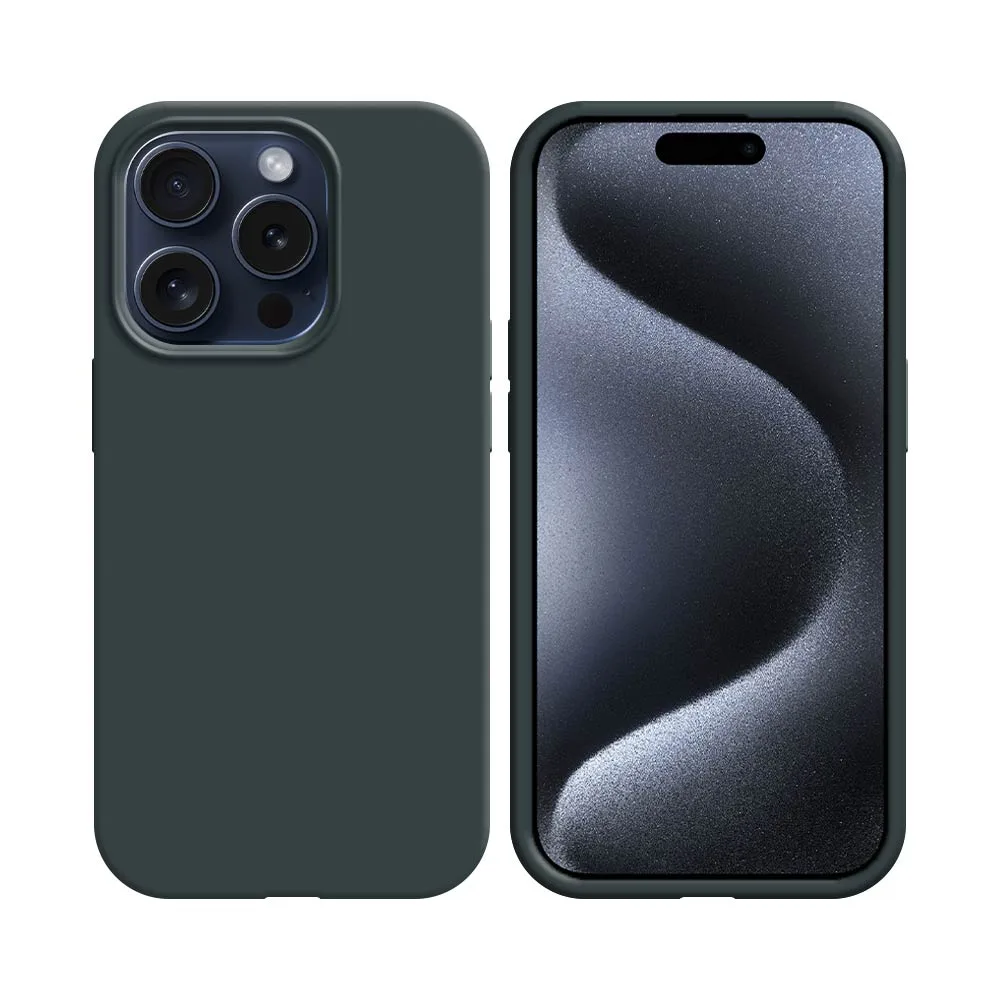 Pack de 10 Coques Silicone Compatible pour Apple iPhone 15 Pro Max Bulk Noir