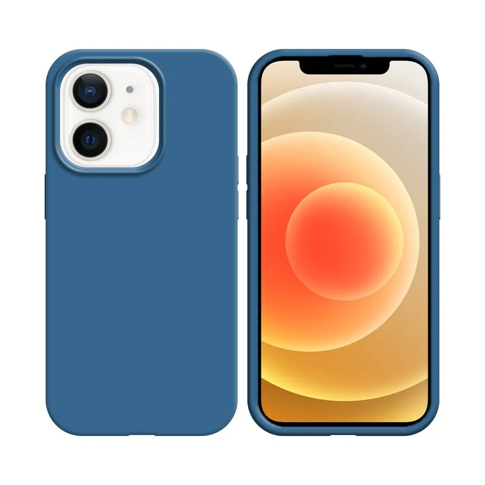 Pack de 10 Coques Silicone Compatible pour Apple iPhone 12 Mini Bulk Bleu Marine