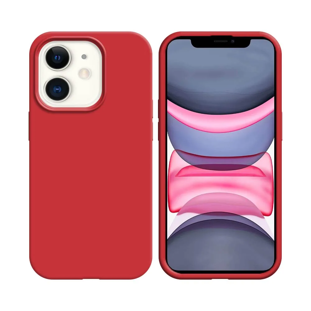 Pack de 10 Coques Silicone Compatible pour Apple iPhone 11 Bulk Rouge