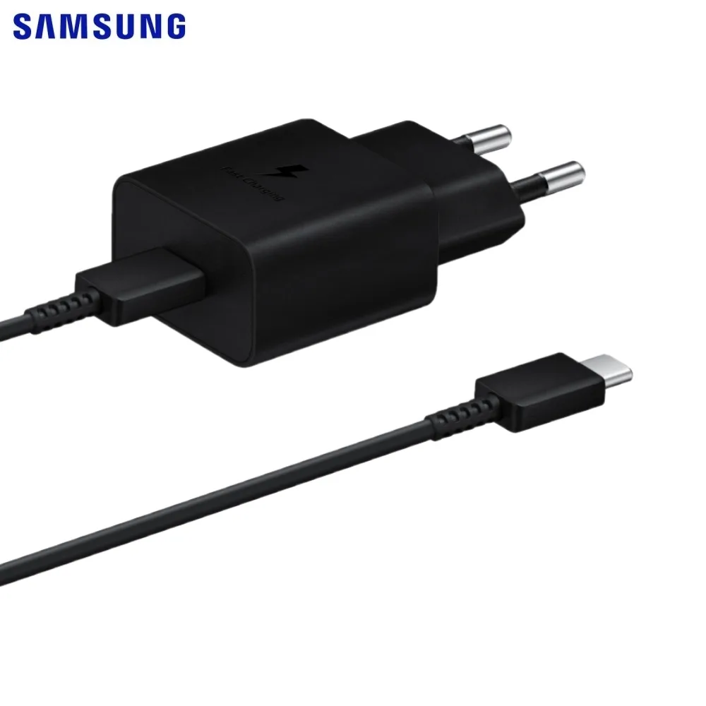 Chargeur Secteur USB-C Samsung 15W 2A avec Câble Type-C vers Type-C (1m) Noir — vue 2