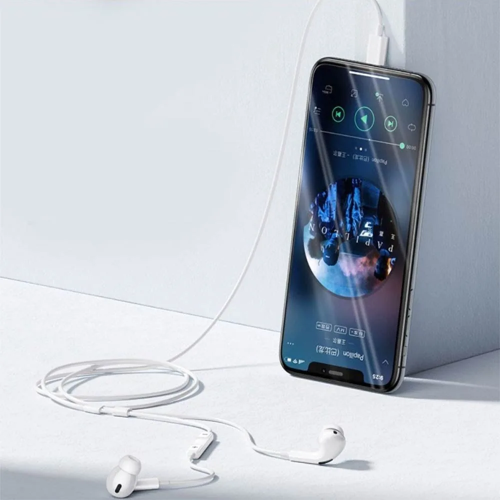 Écouteurs Filaires Lightning Usams (Bluetooth) Blanc — vue 2