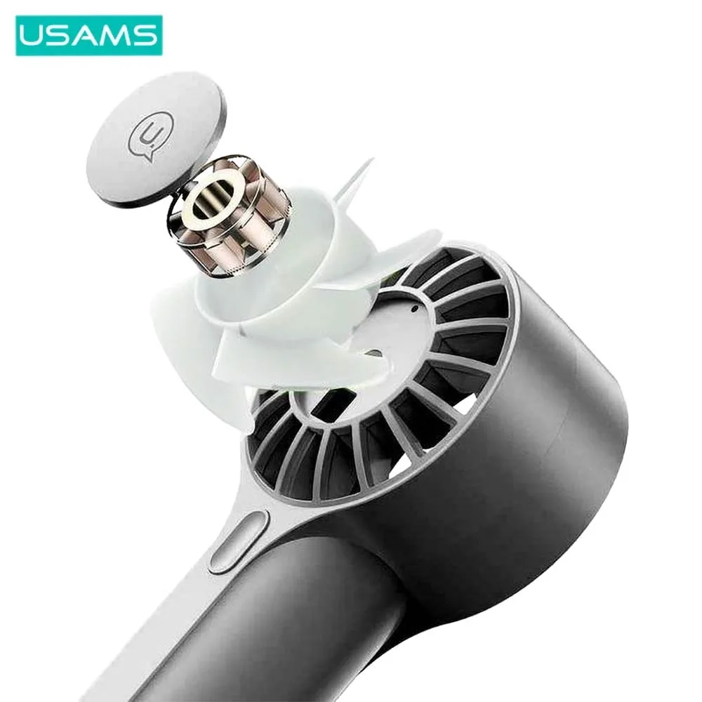 Mini Ventilateur Portable Usams ZB288 High Speed Handheld Mini Fan 1200mAh Noir — vue 3
