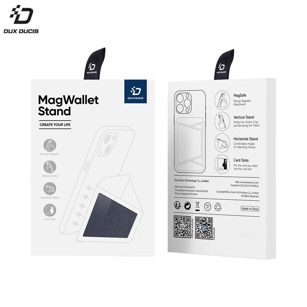 Support pour Smartphone Dux Ducis Magnetic Wallet Stand iPhone 12, 13, 14 & 15 Series avec MagSafe Noir — vue 5