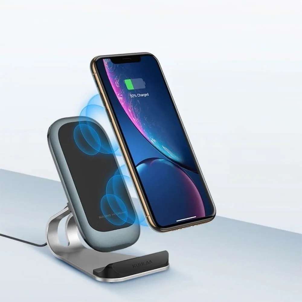 Support de Charge Sans Fil pour Smartphone Qi Argent