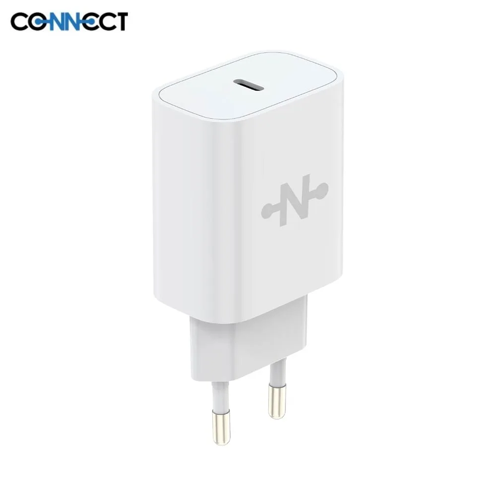 Chargeur Secteur USB-C CONNECT 20W Blanc