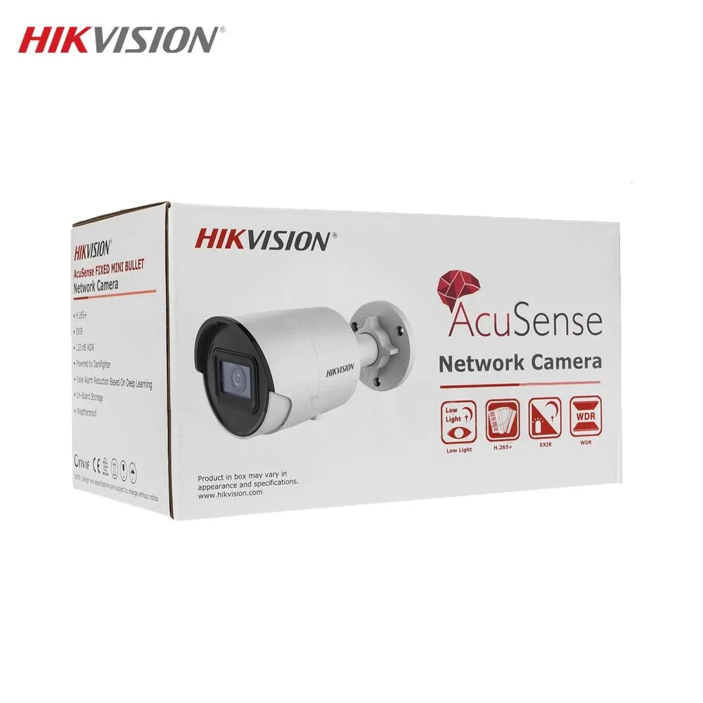Caméra de Surveillance avec IA Hikvision (4mm) Mini Bullet 4MP IR & AcuSense Blanc — vue 3