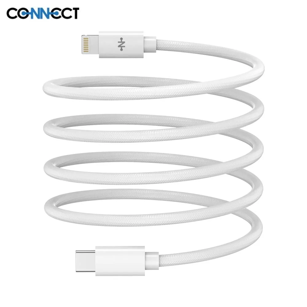 Câble Data USB-C vers Lightning CONNECT 27W Magnétique (1m) Blanc