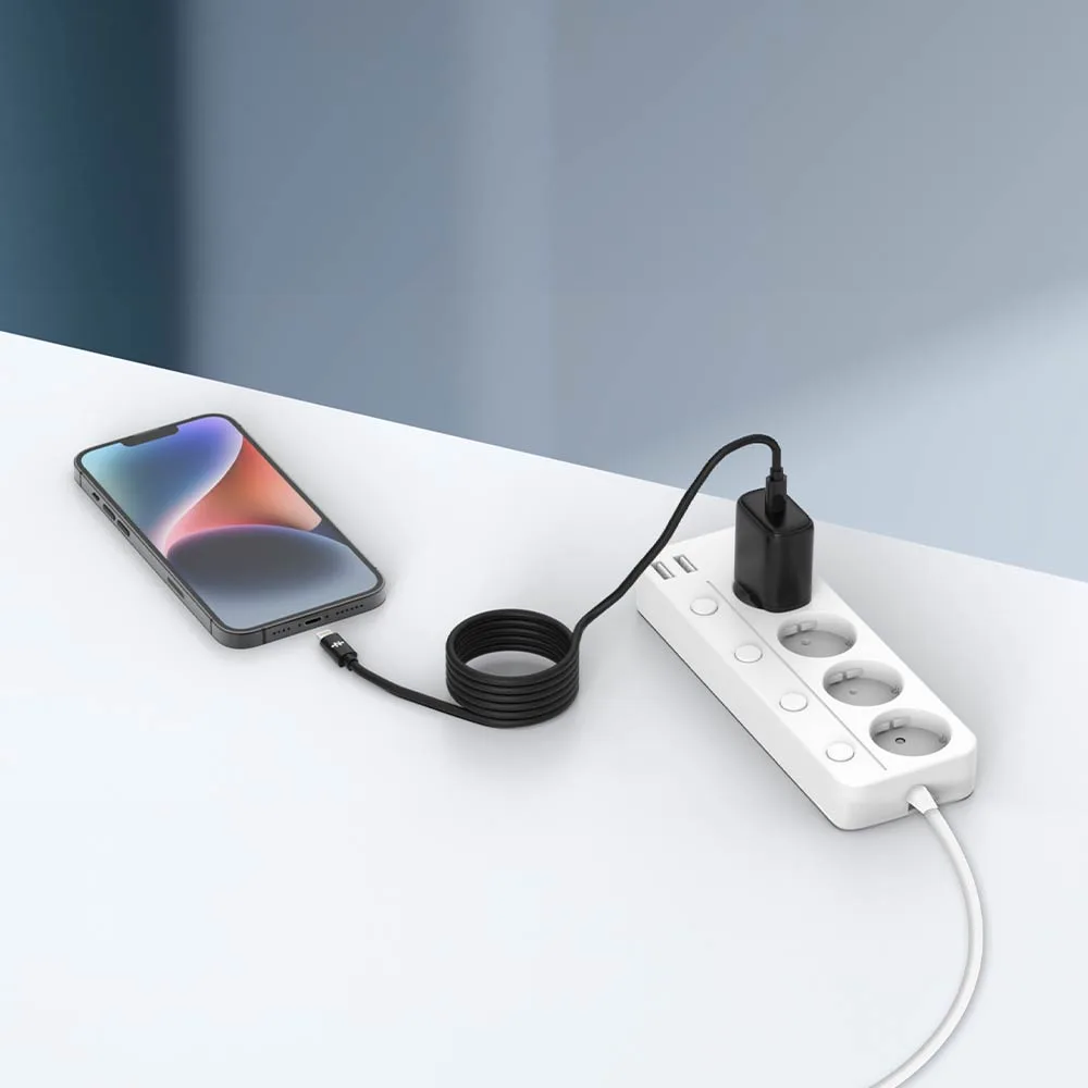 Câble Data USB-C vers Lightning CONNECT 27W Magnétique (1m) Noir — vue 2