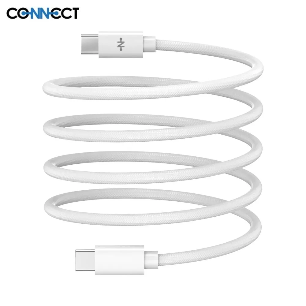 Câble Data USB-C vers USB-C CONNECT 60W Magnétique (1m) Blanc