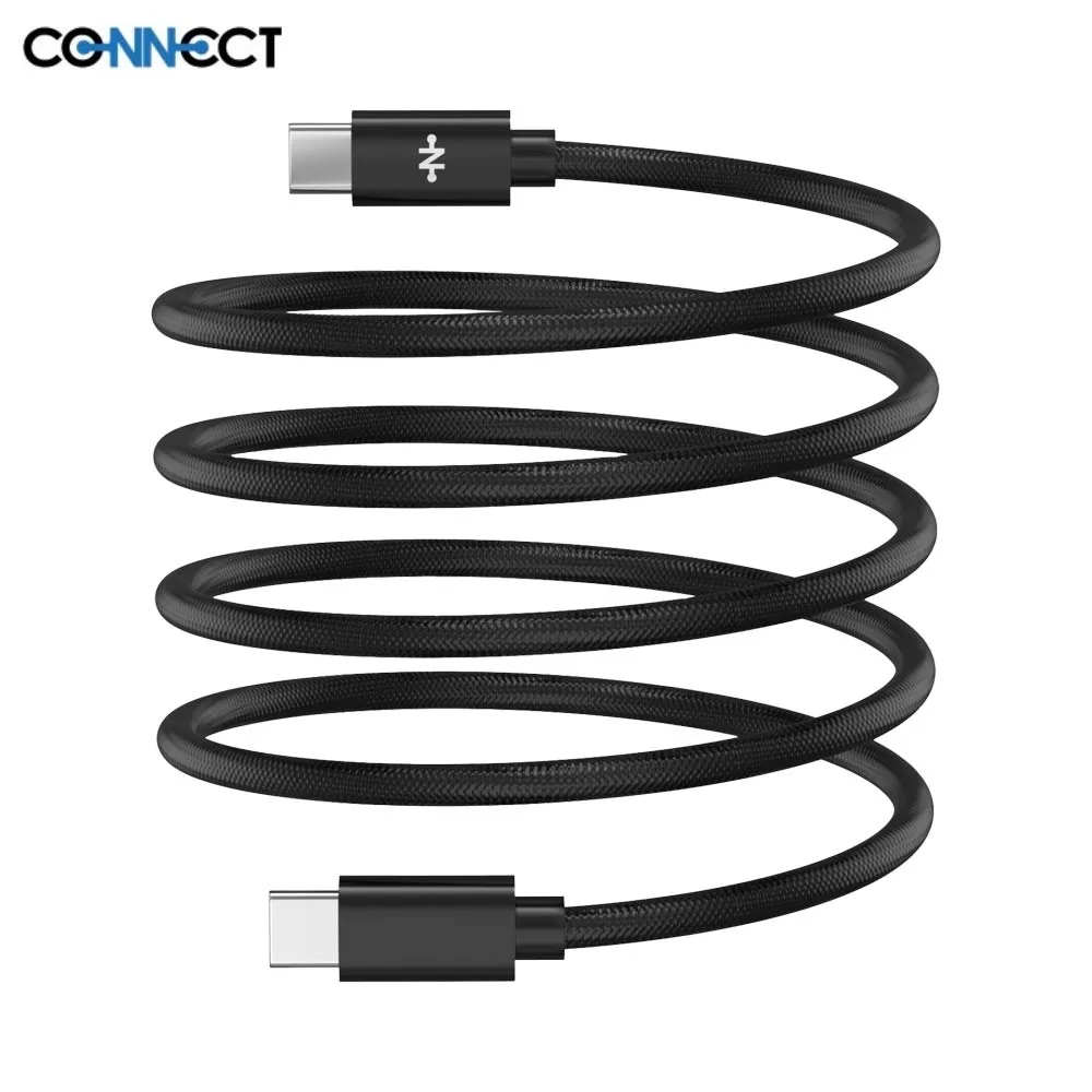 Câble Data USB-C vers USB-C CONNECT 60W Magnétique (1m) Noir