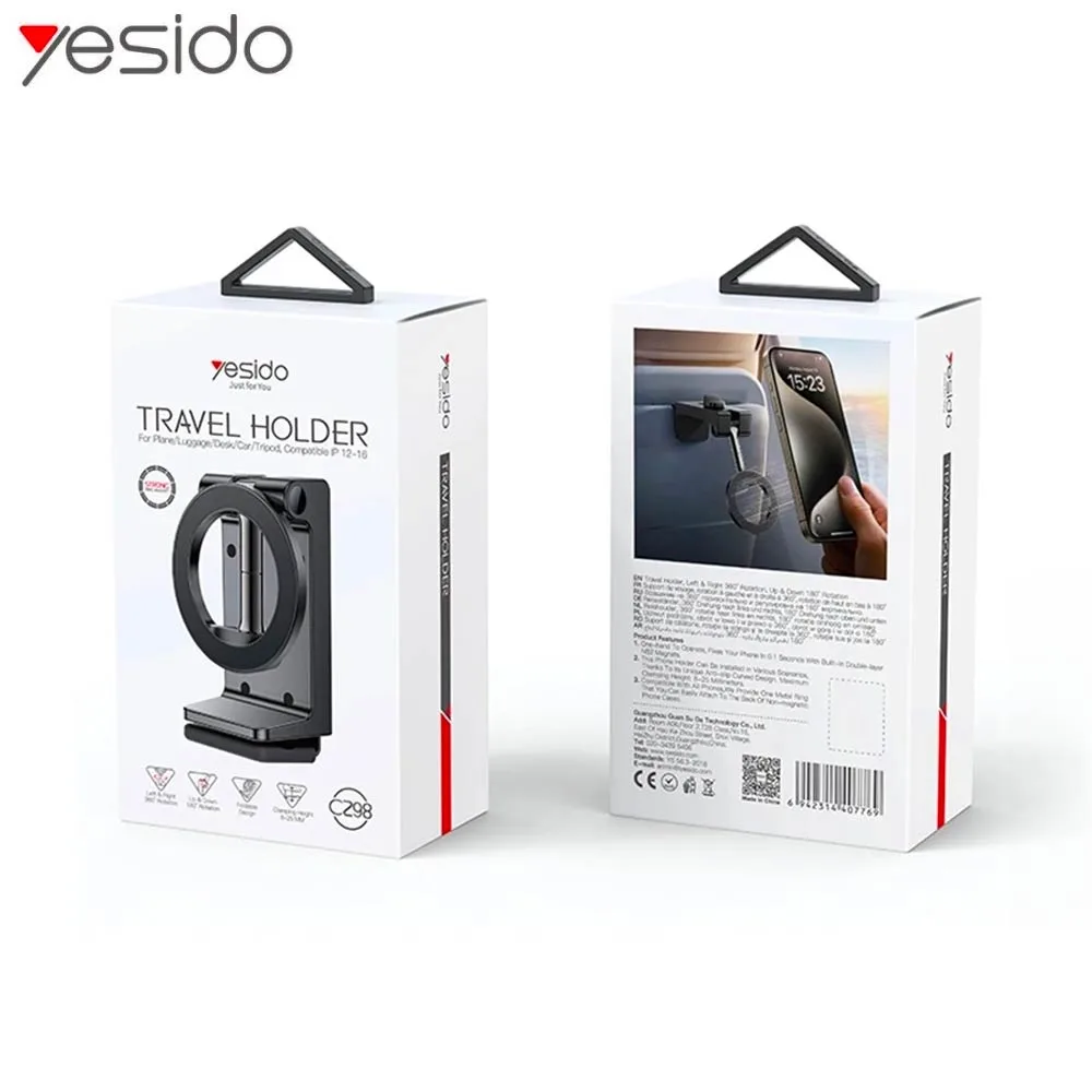 Support pour Smartphone Yesido C298 Magnétique Ajustable Noir — vue 3