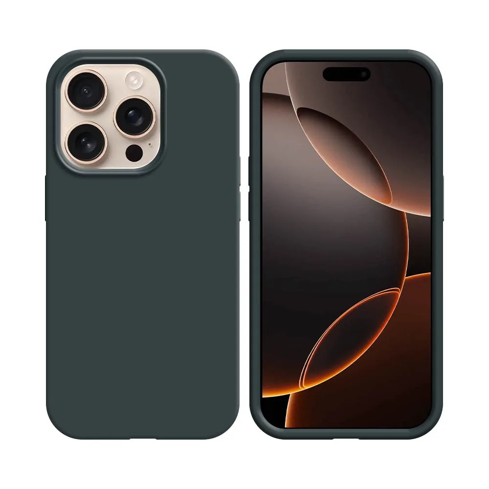 Pack de 10 Coques Silicone Compatible pour Apple iPhone 16 Pro Max Bulk Noir
