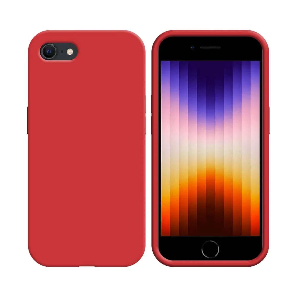 Coque Silicone Compatible pour Apple iPhone 7, 8, SE 2 & SE 3 Rouge