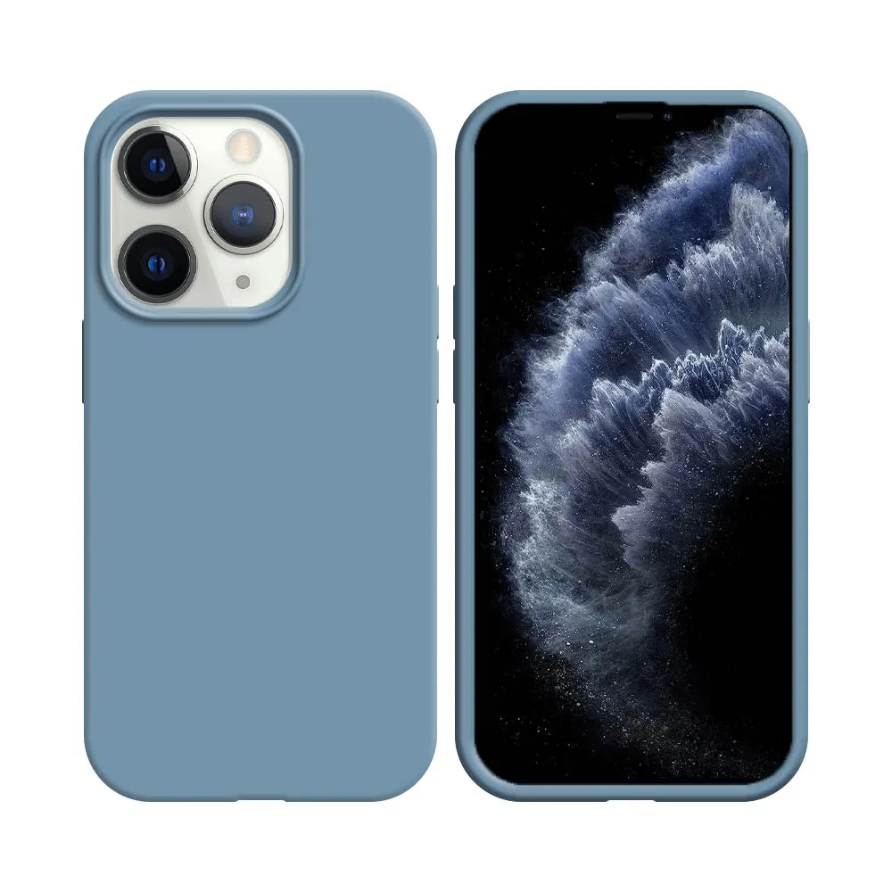 Coque Silicone Compatible pour Apple iPhone 11 Pro Max Bleu Acier
