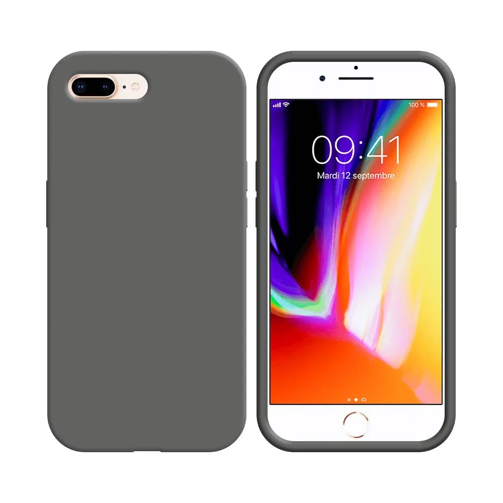 Coque Compatible pour Apple iPhone 7 Plus & 8 Plus Gris Foncé