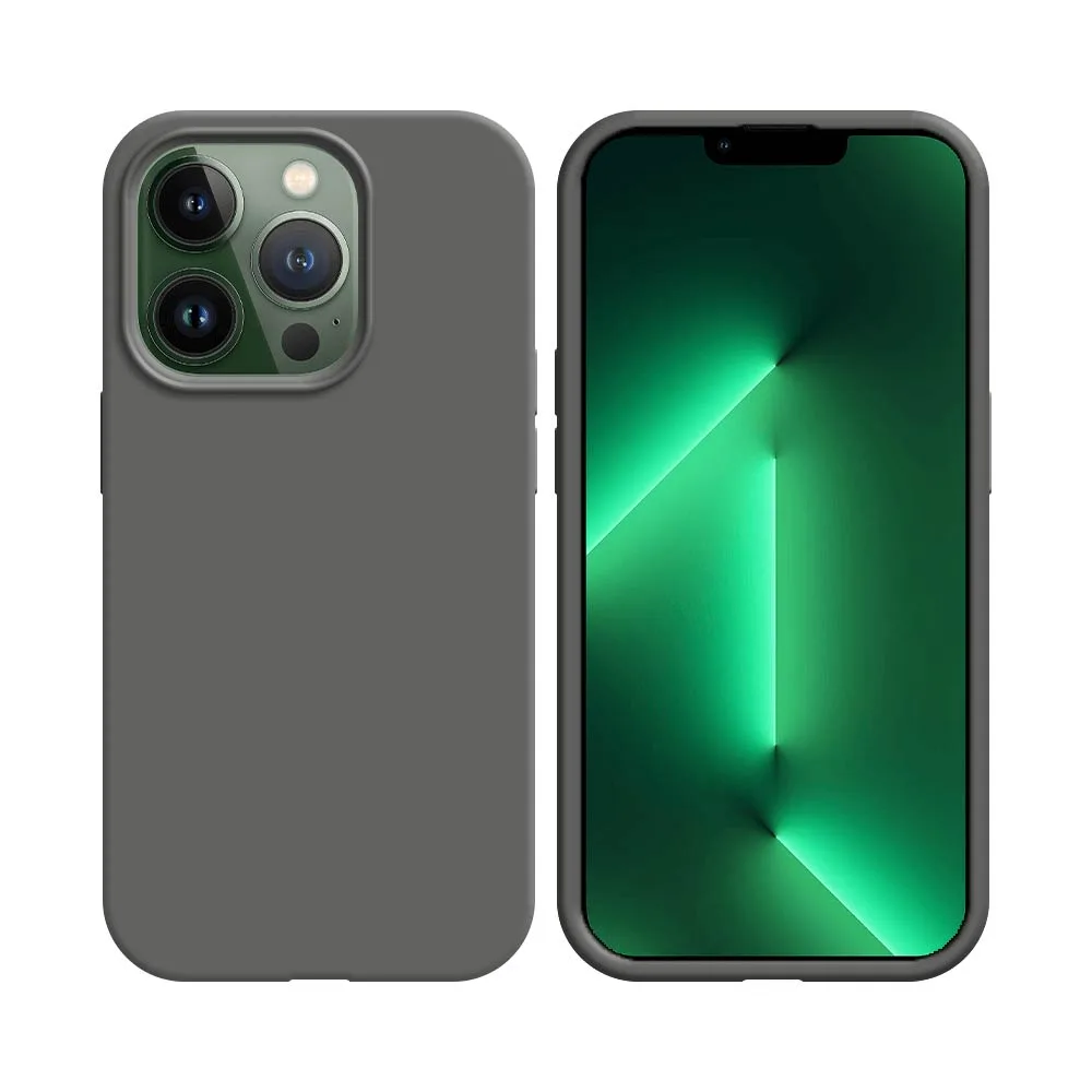Coque Silicone Compatible pour Apple iPhone 13 Pro Max Gris Foncé