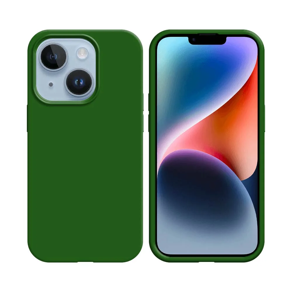 Coque Silicone Compatible pour Apple iPhone 14 Plus Vert Foncé