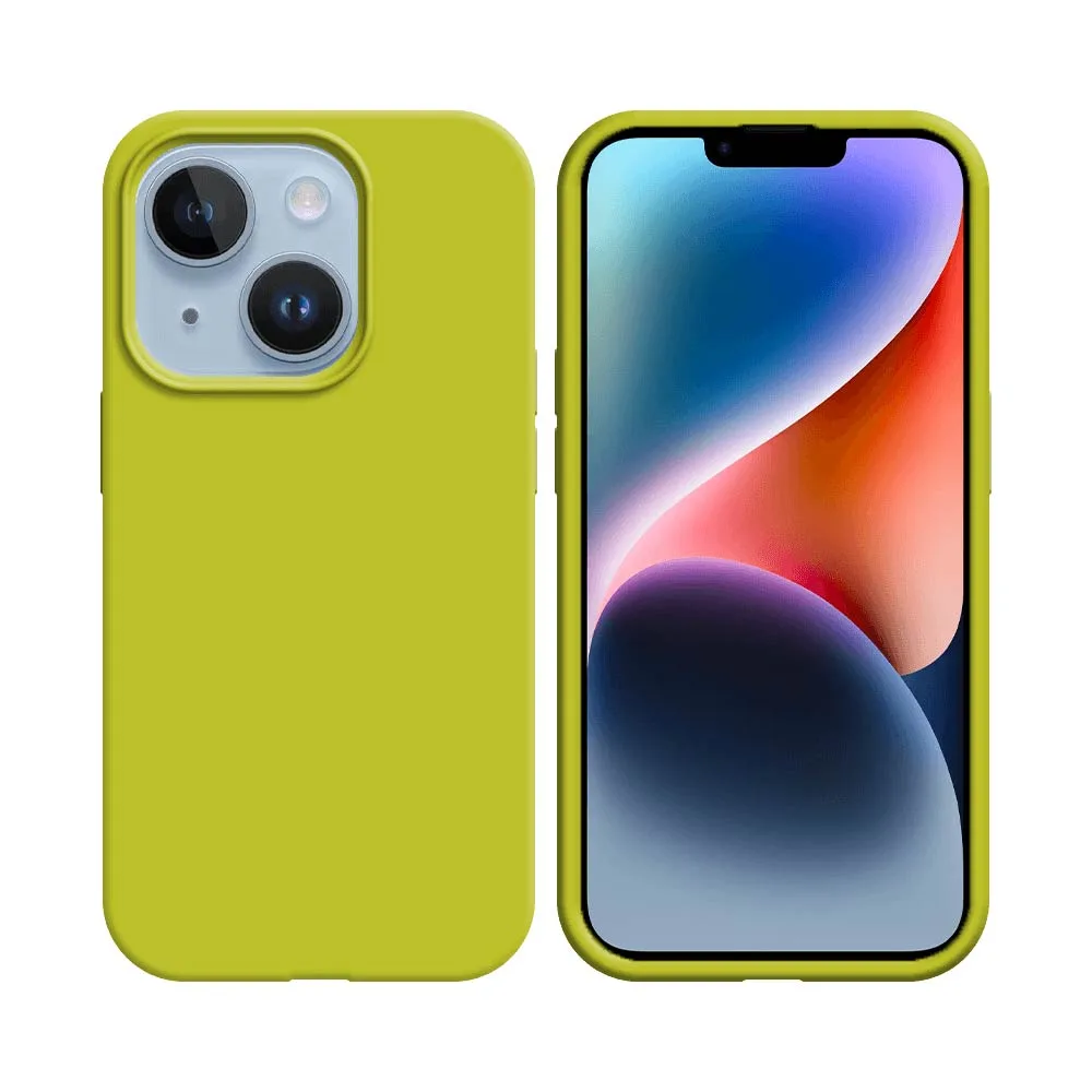 Coque Silicone Compatible pour Apple iPhone 14 Plus Jaune