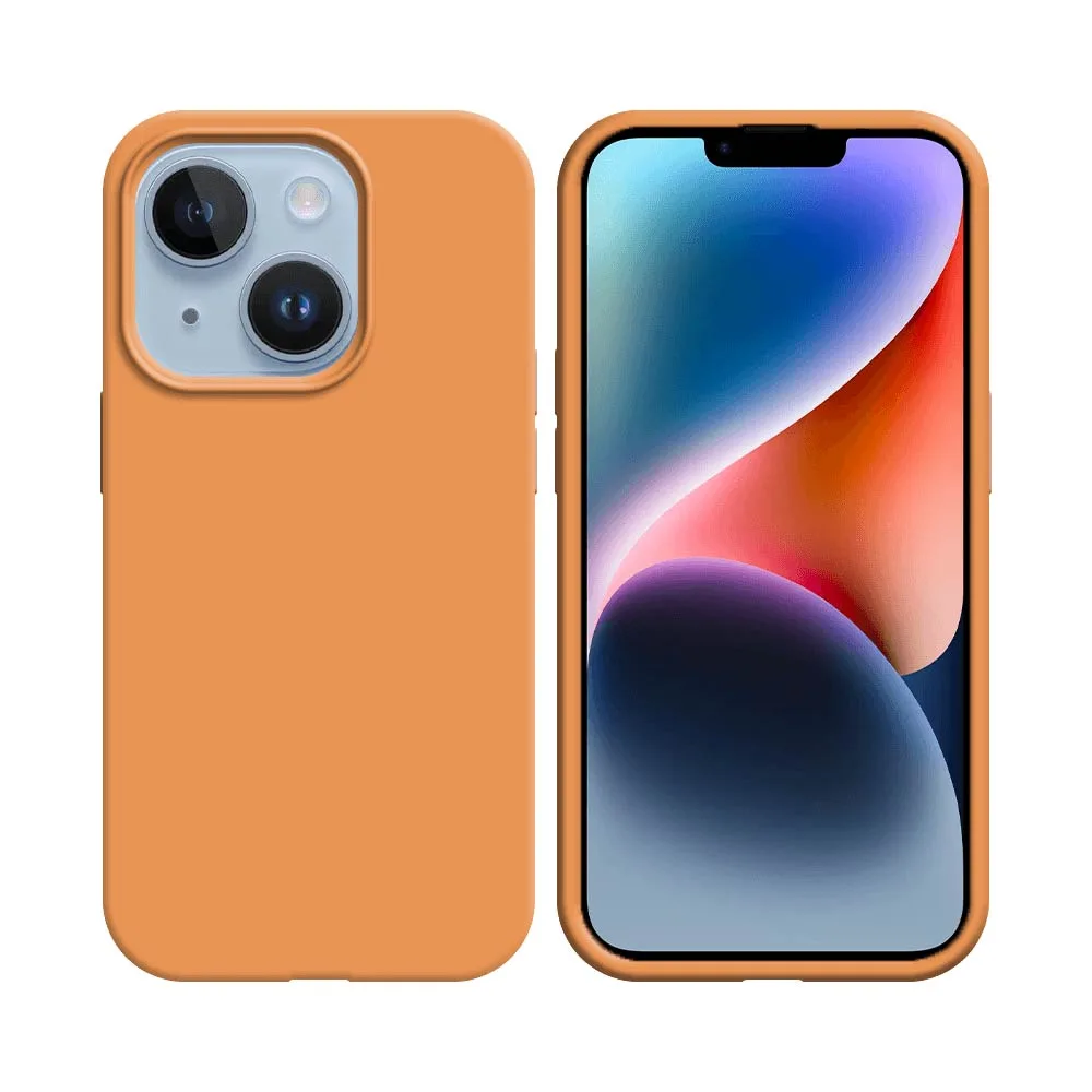 Coque Silicone Compatible pour Apple iPhone 14 Corail