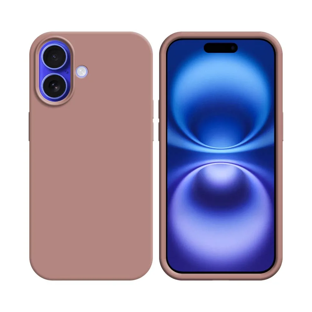 Coque Silicone Compatible pour Apple iPhone 16 Rose