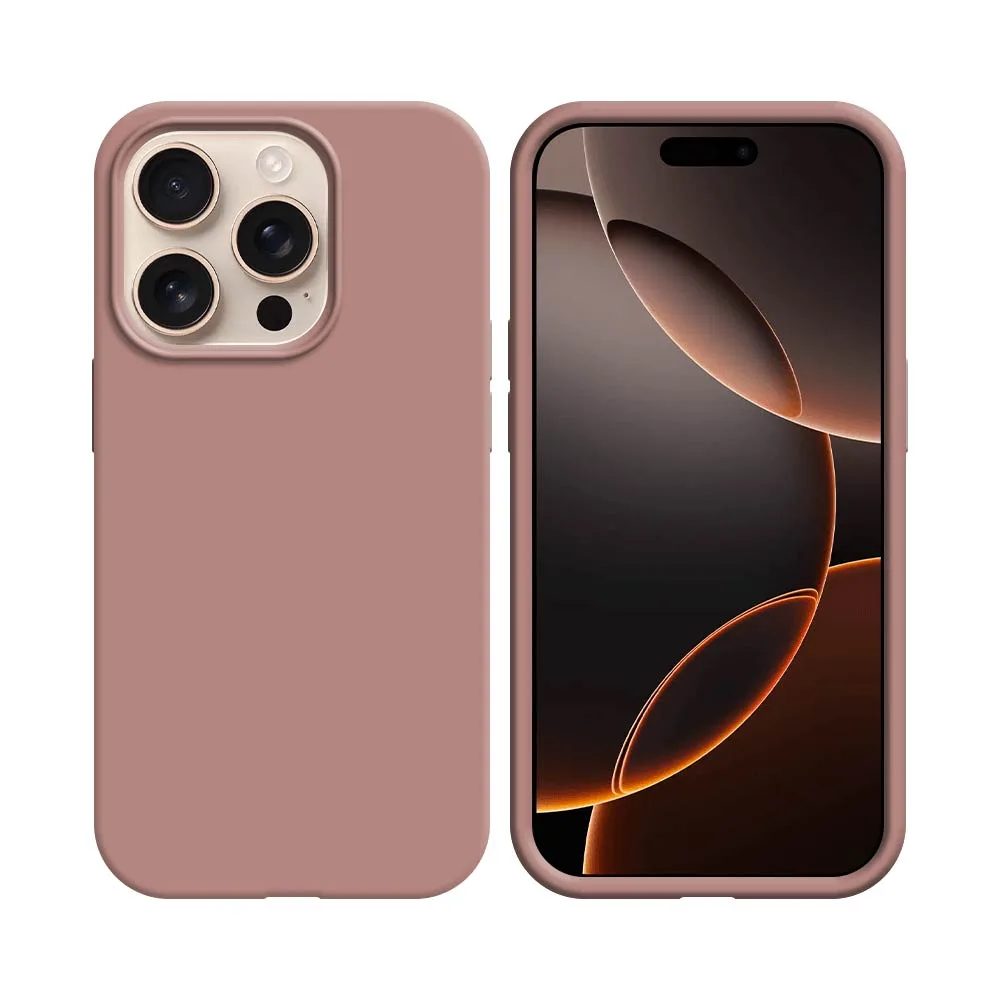 Coque Silicone Compatible pour Apple iPhone 16 Pro Max Rose