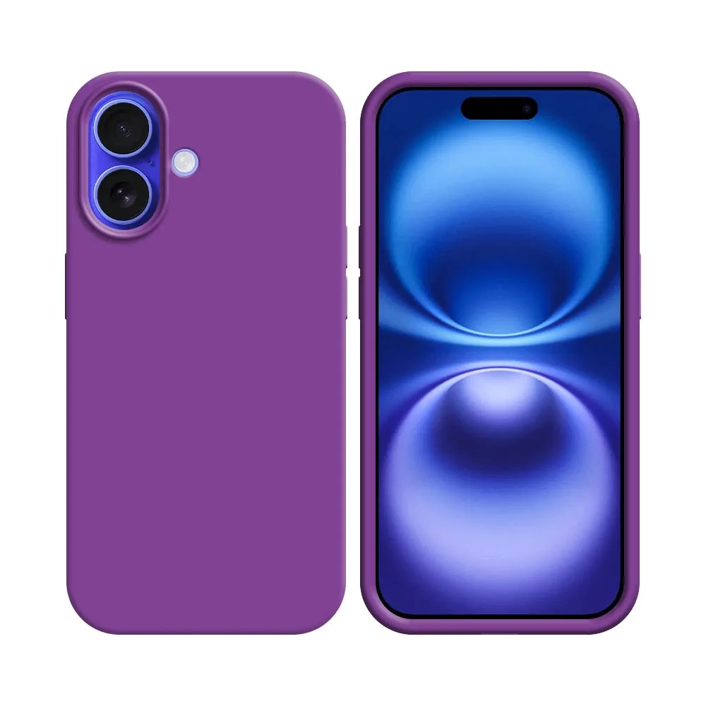 Coque Silicone Compatible pour Apple iPhone 16 Mauve