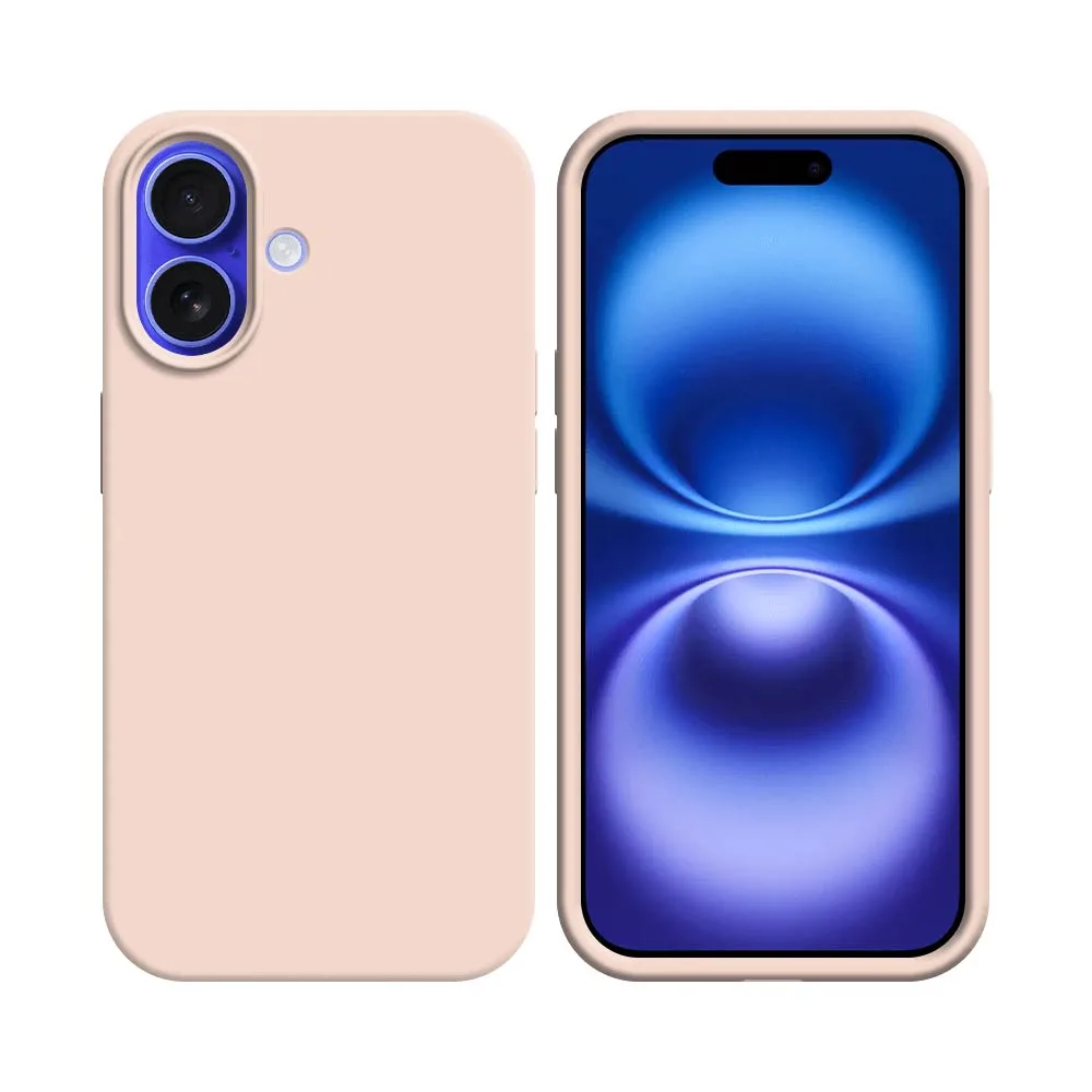 Coque Silicone Compatible pour Apple iPhone 16 Rose Gold