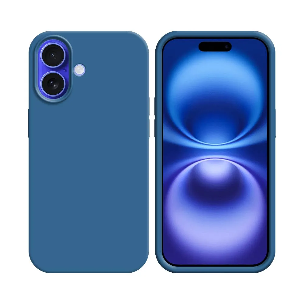 Coque Silicone Compatible pour Apple iPhone 16 Bleu Marine