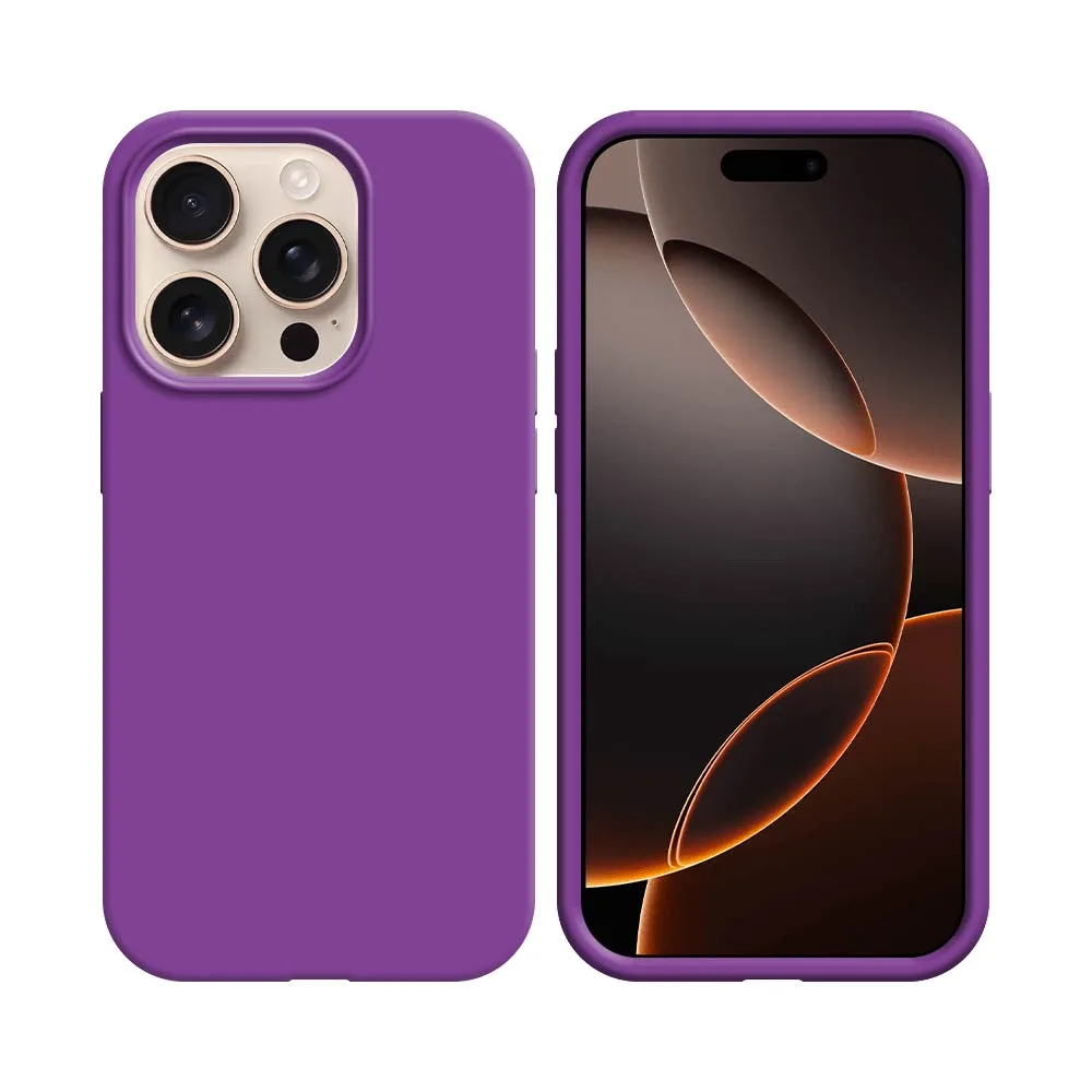 Coque Silicone Compatible pour Apple iPhone 16 Pro Max Mauve