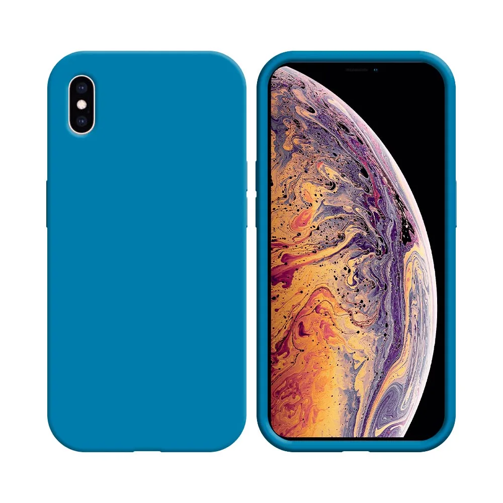 Coque Silicone Compatible pour Apple iPhone X & XS Bleu Ciel