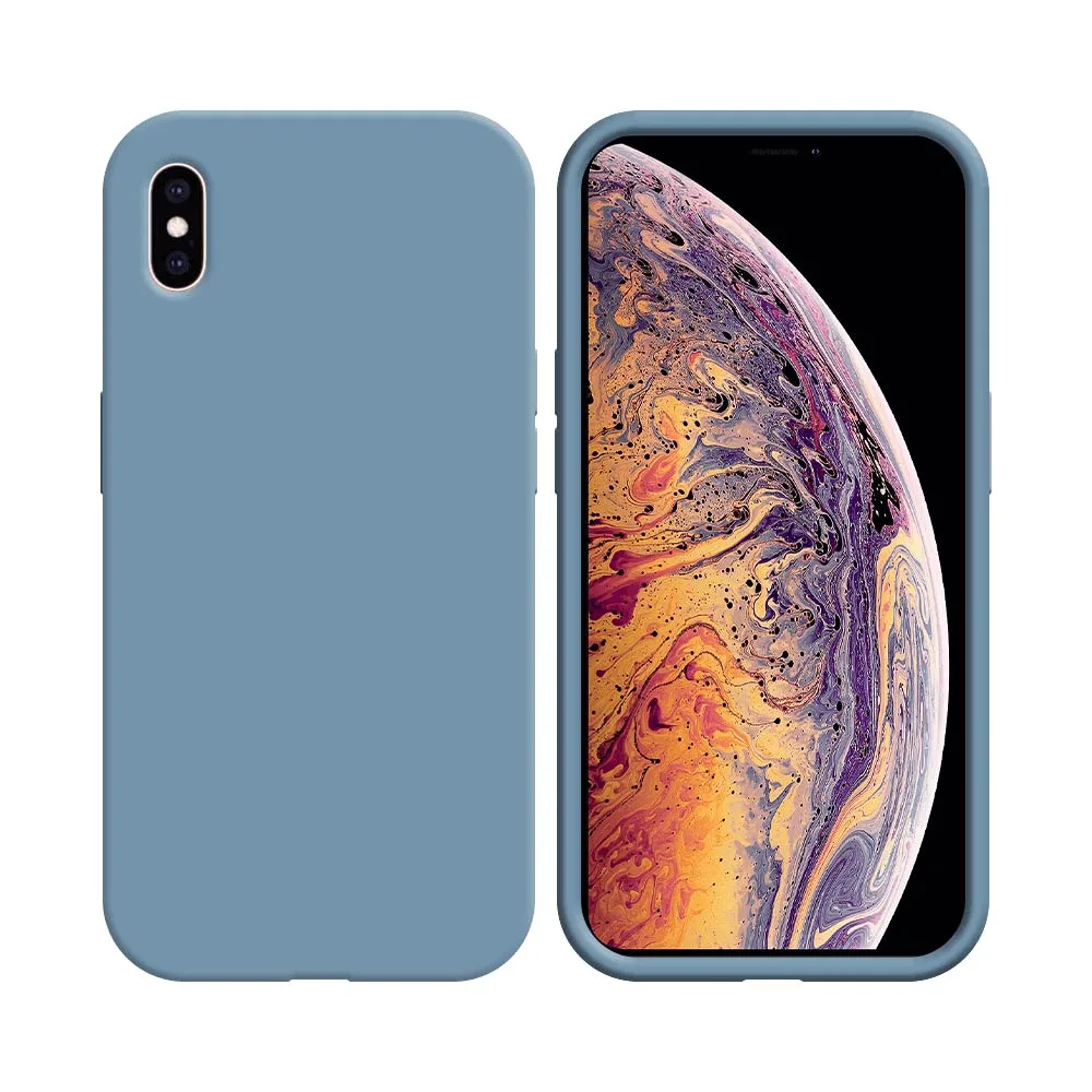 Coque Silicone Compatible pour Apple iPhone XS Max Bleu Acier