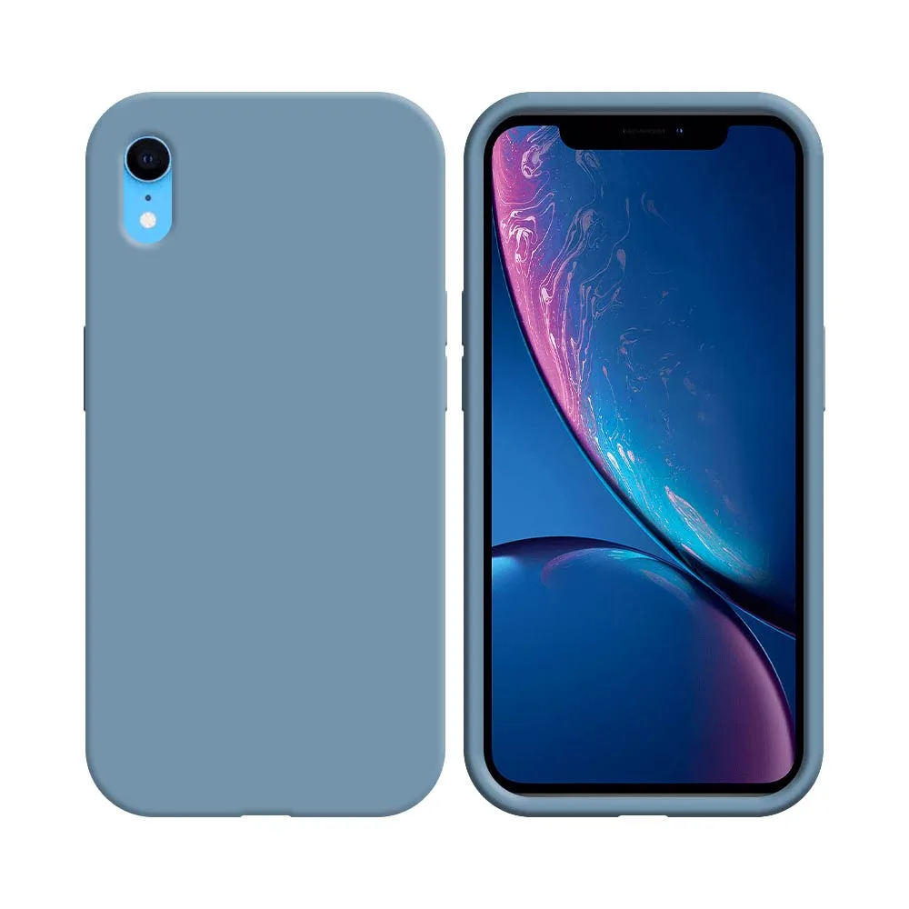 Coque Silicone Compatible pour Apple iPhone XR Bleu Acier