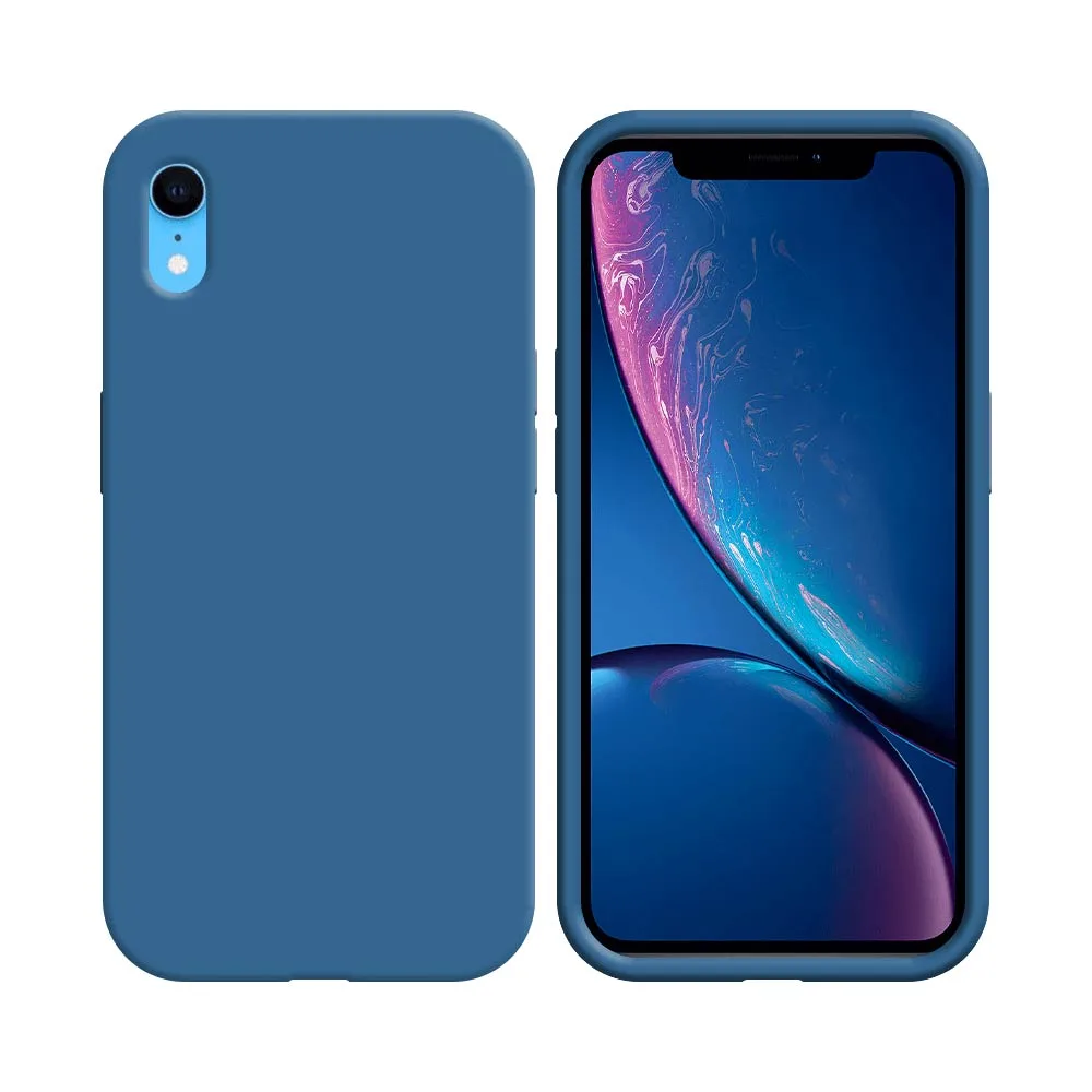 Coque Silicone Compatible pour Apple iPhone XR Bleu Marine