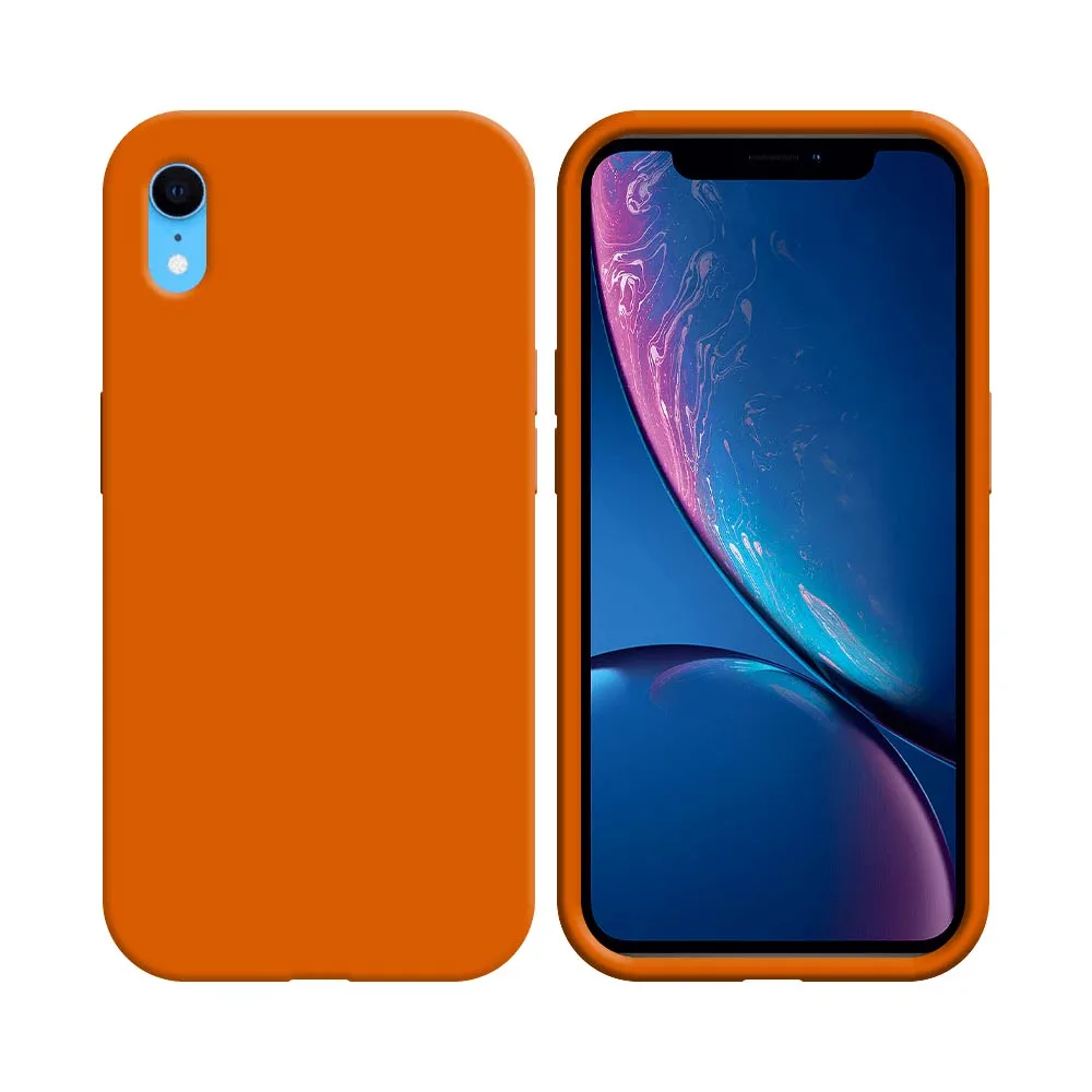 Coque Silicone Compatible pour Apple iPhone XR Orange